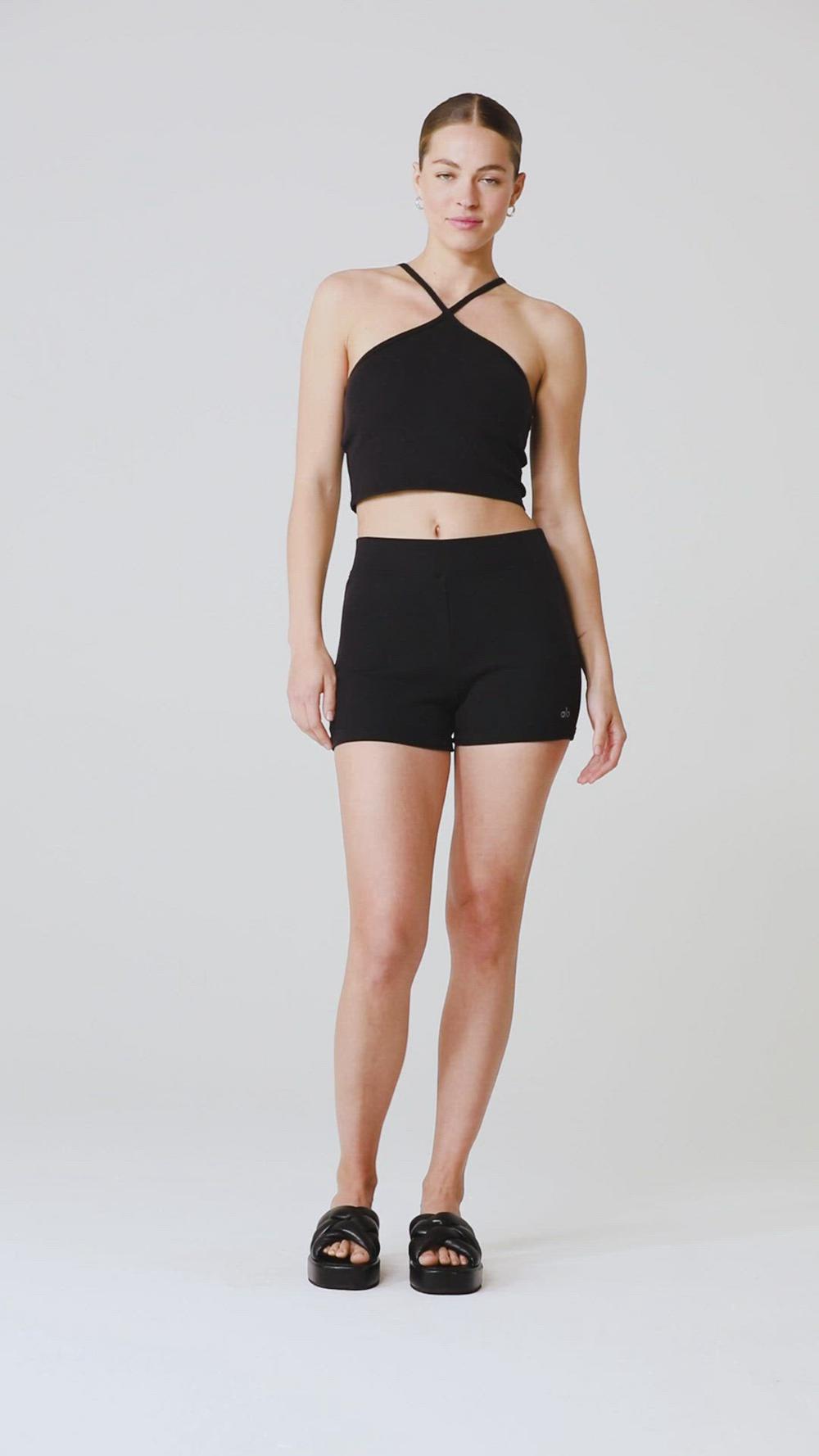 Alo Yoga Goddess Ribbed High-Waist Hot Donna Short Nere | Italia  YKM-297540