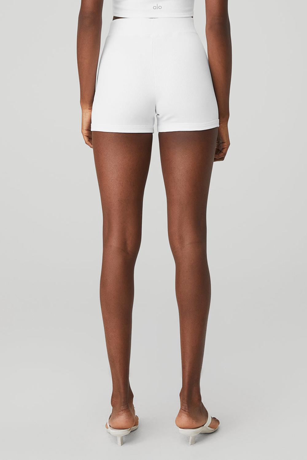 Alo Yoga Goddess Ribbed High-Waist Hot Donna Short Bianche | Italia  OTK-785624