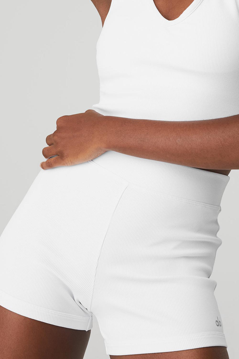 Alo Yoga Goddess Ribbed High-Waist Hot Donna Short Bianche | Italia  OTK-785624