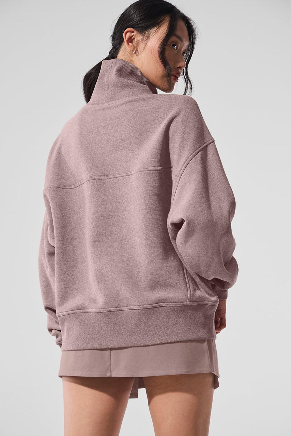 Alo Yoga Hazy Mock Neck Donna Pullover Mushroom Heather | Italia  PZH-964083