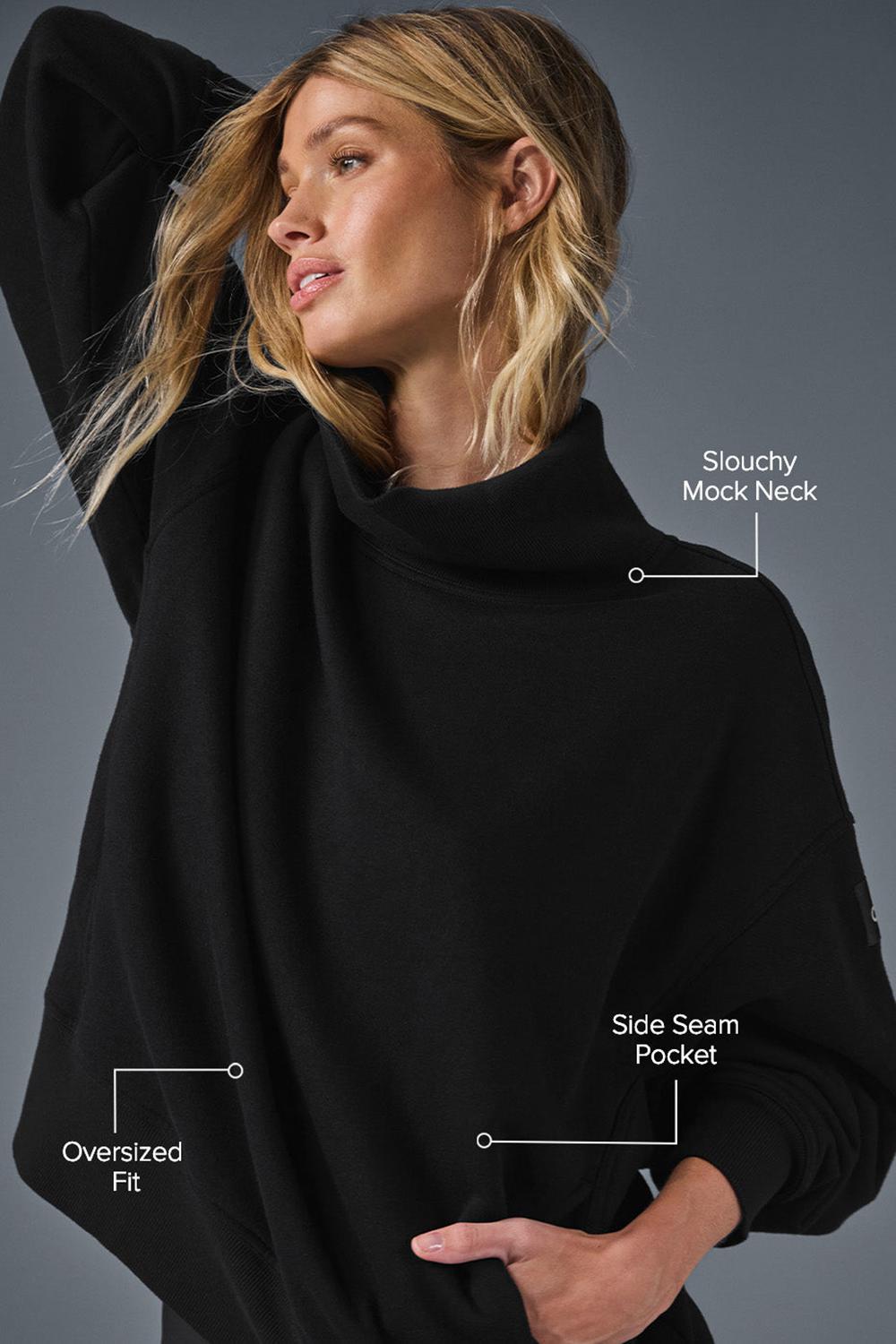 Alo Yoga Hazy Mock Neck Donna Pullover Nere | Italia  QYD-459168
