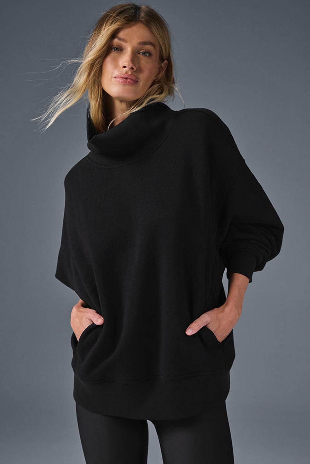 Alo Yoga Hazy Mock Neck Donna Pullover Nere | Italia  QYD-459168