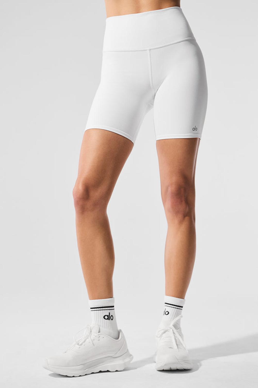 Alo Yoga High-Waist Biker Donna Short Bianche | Italia  AUI-380546
