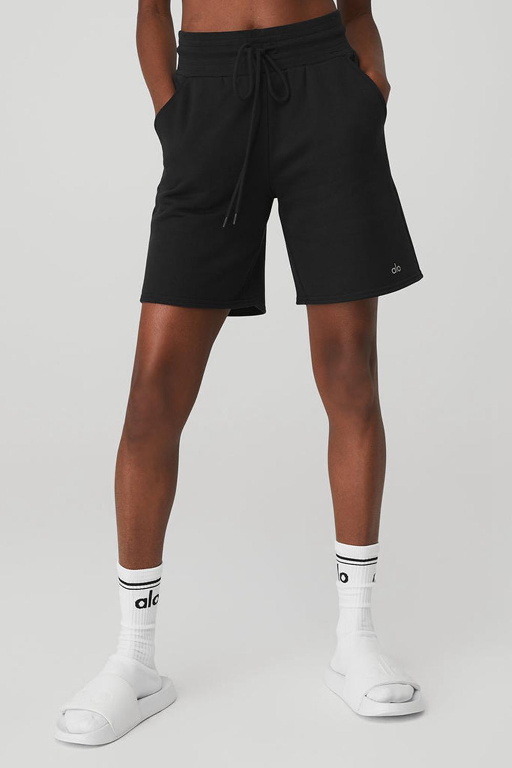 Alo Yoga High-Waist Easy Sweat Donna Short Nere | Italia  EVL-467932