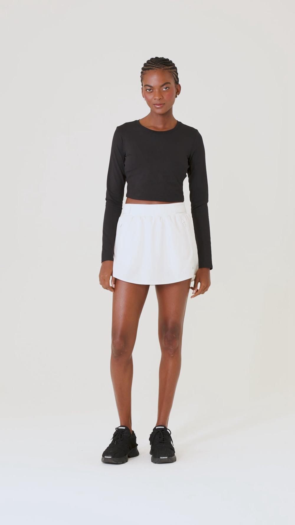 Alo Yoga High-Waist Elevation Mini Donna Gonna Ivory | Italia  OZN-142985