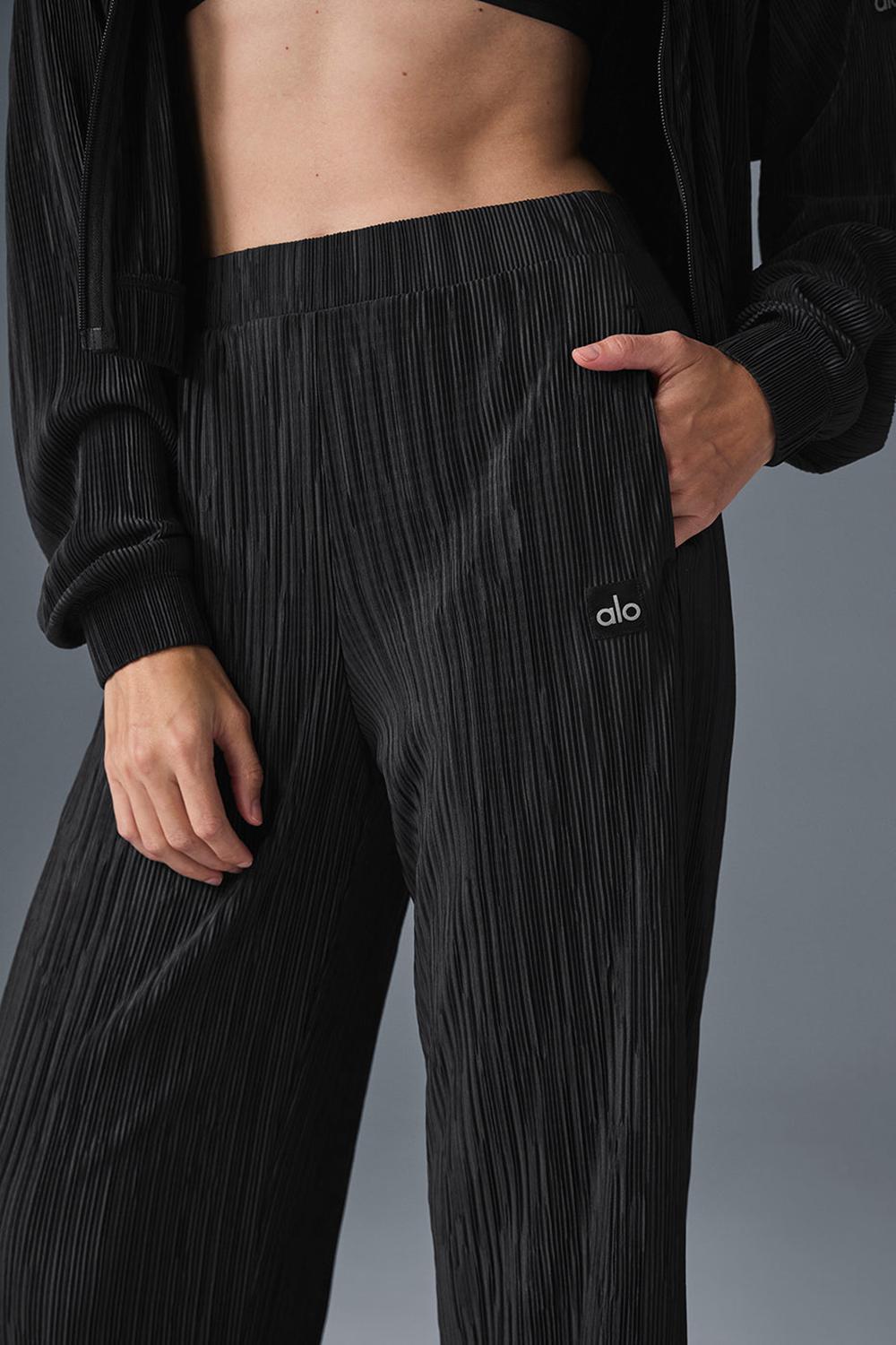 Alo Yoga High-Waist Micro Plisse Straight Leg Donna Pant Nere | Italia  CPK-304916