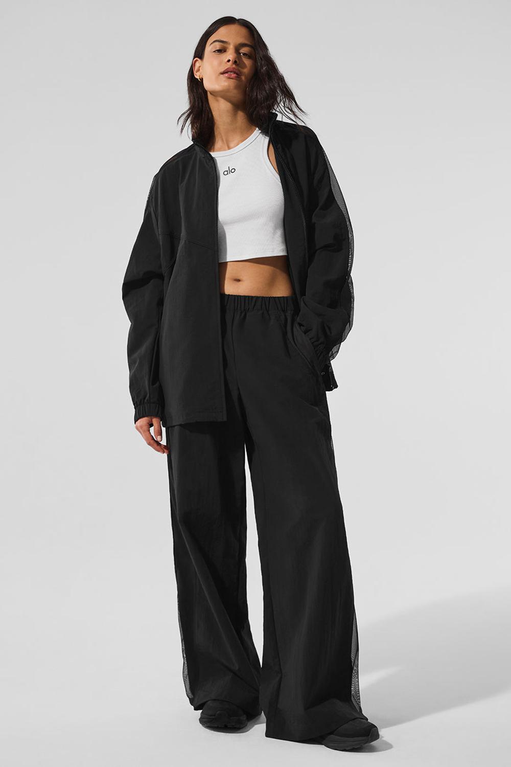 Alo Yoga High-Waist Origin Wide Leg Track Donna Pant Nere | Italia  JWA-284059