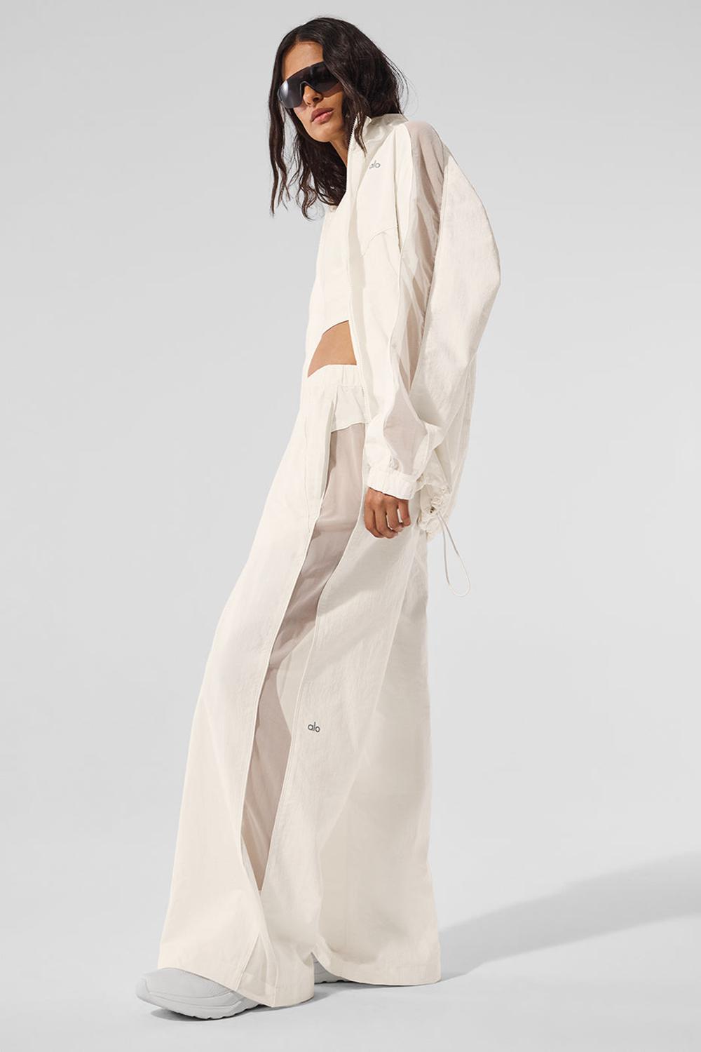 Alo Yoga High-Waist Origin Wide Leg Track Donna Pant Ivory | Italia  CHF-213675