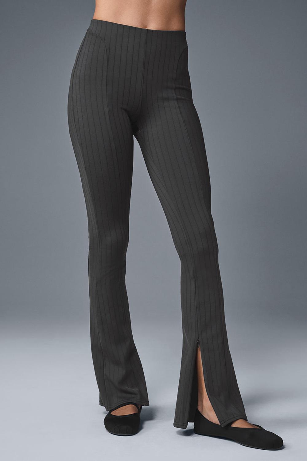 Alo Yoga High-Waist Pinstripe Zip It Flare Donna Legging Nere | Italia  BHR-673814