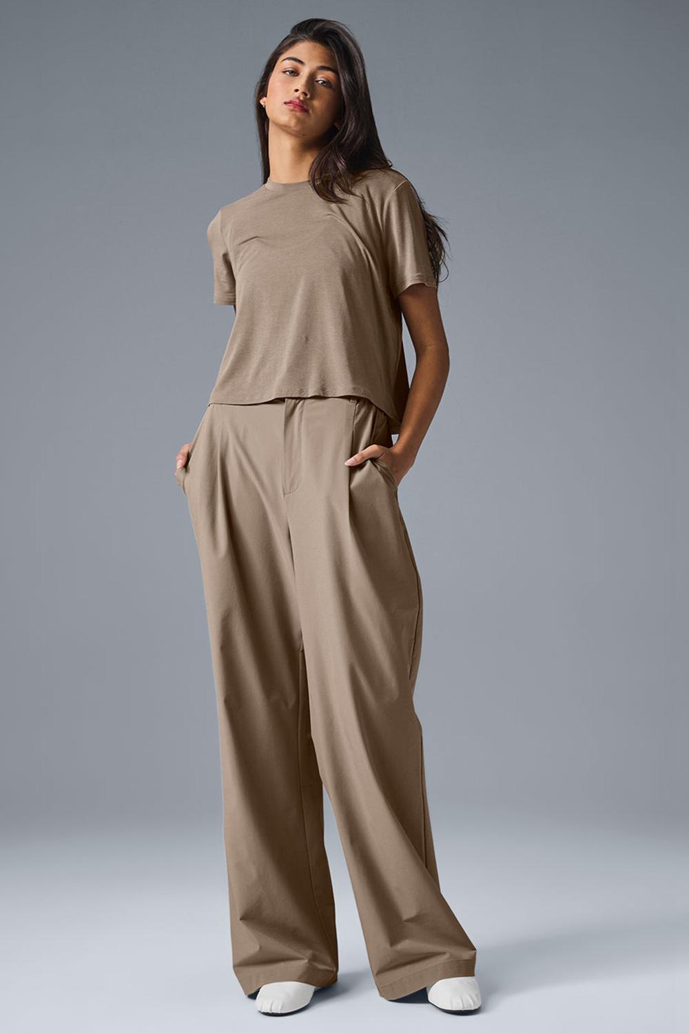 Alo Yoga High-Waist Pursuit (Regular) Donna Pant Gravel | Italia  JWC-510364