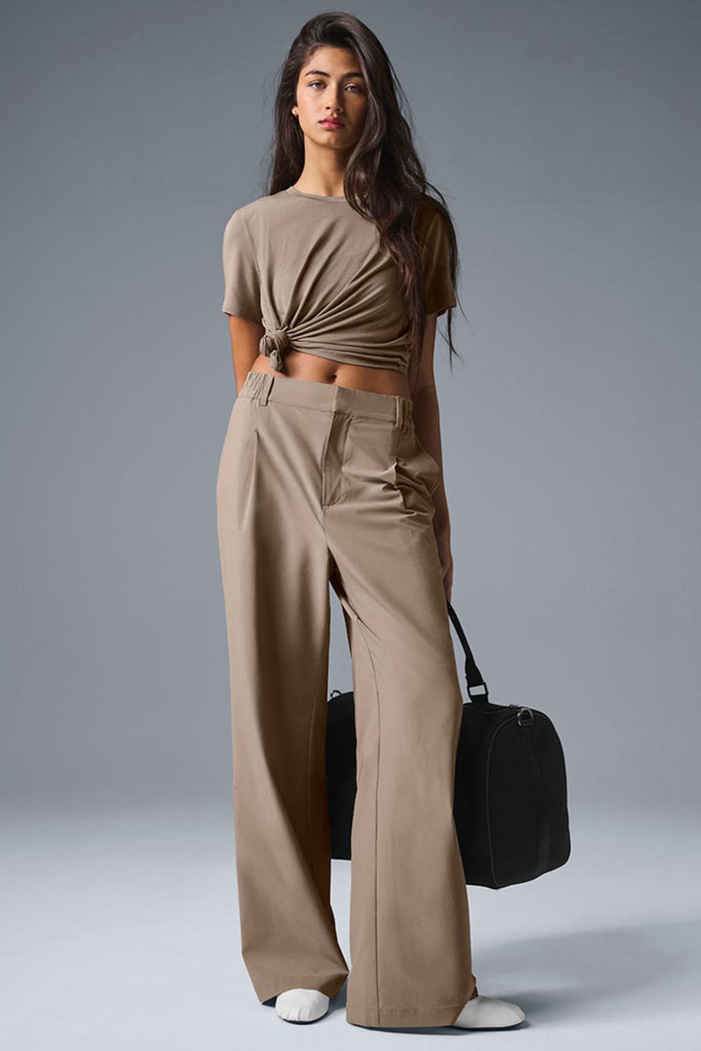 Alo Yoga High-Waist Pursuit (Regular) Donna Pant Gravel | Italia  JWC-510364
