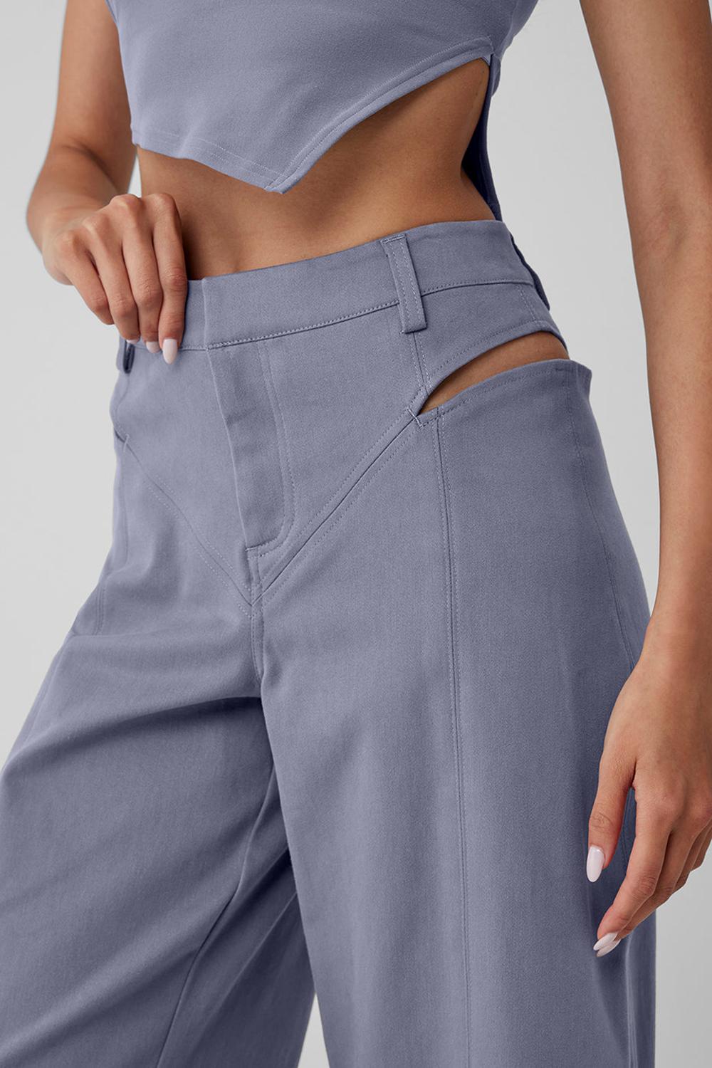 Alo Yoga High-Waist Risk Taker Donna Pant Fog | Italia  NKD-743085