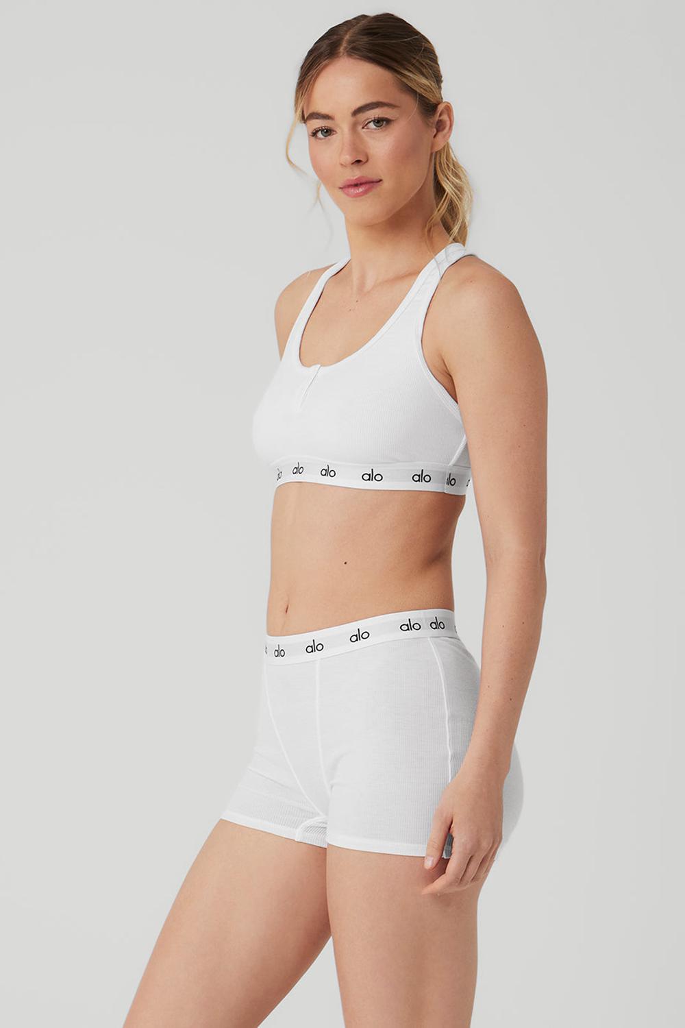 Alo Yoga Icon Ribbed Henley Donna Reggiseno Bianche | Italia  MDG-431827