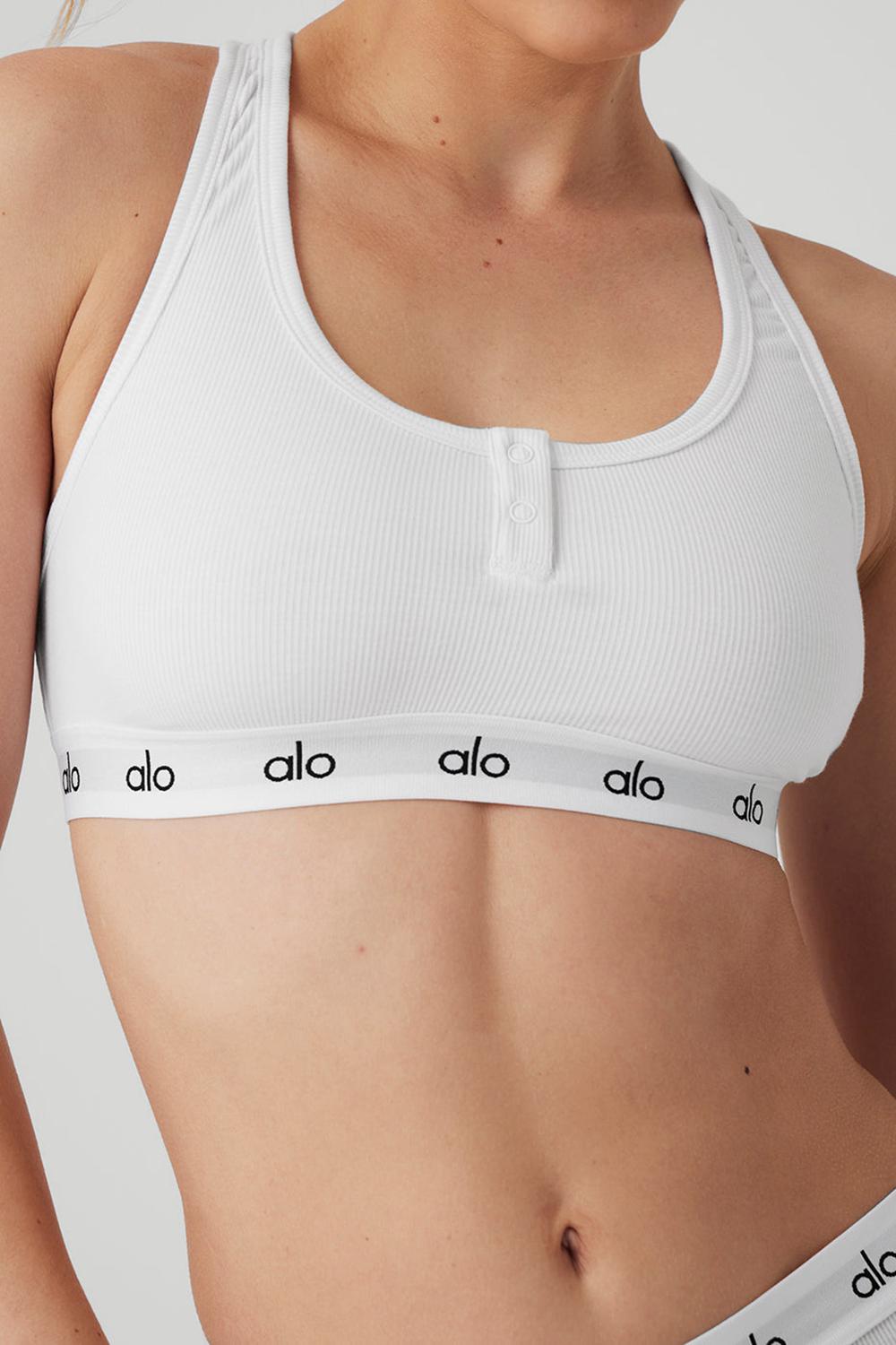 Alo Yoga Icon Ribbed Henley Donna Reggiseno Bianche | Italia  MDG-431827