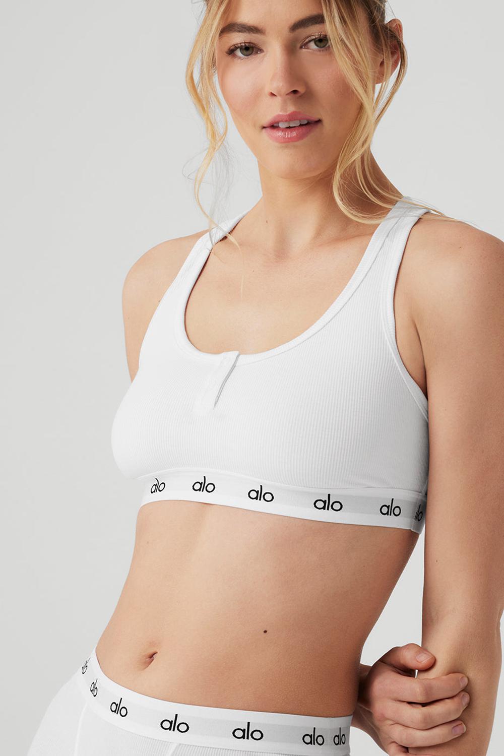 Alo Yoga Icon Ribbed Henley Donna Reggiseno Bianche | Italia  MDG-431827