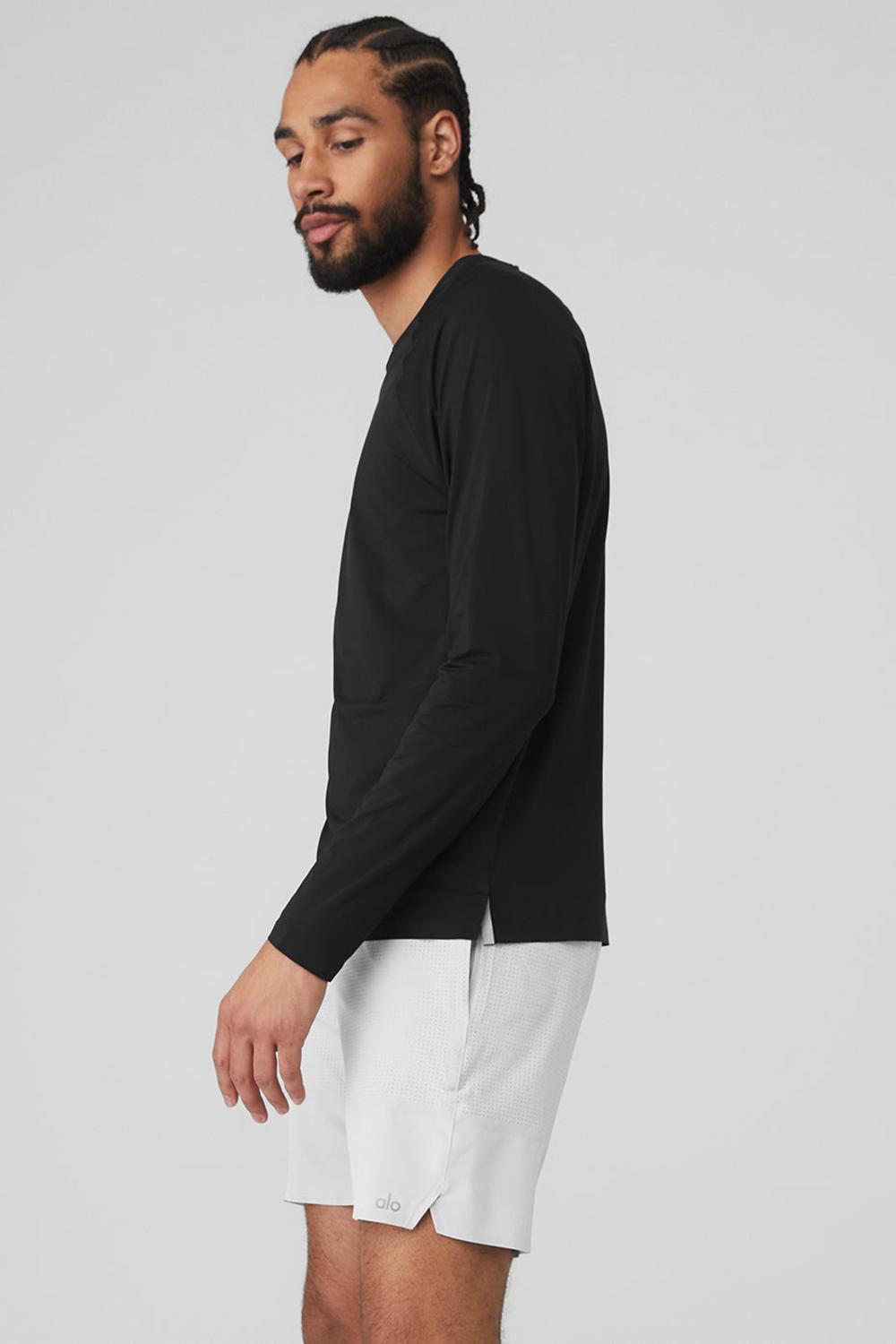 Alo Yoga Idol Long Sleeve Performance Uomo Tee Nere | Italia  ONI-928476
