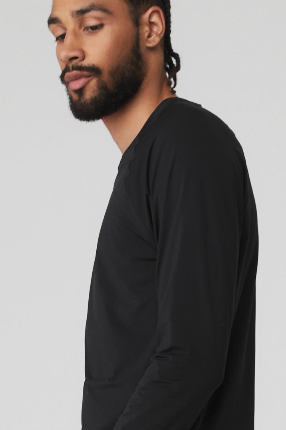 Alo Yoga Idol Long Sleeve Performance Uomo Tee Nere | Italia  ONI-928476