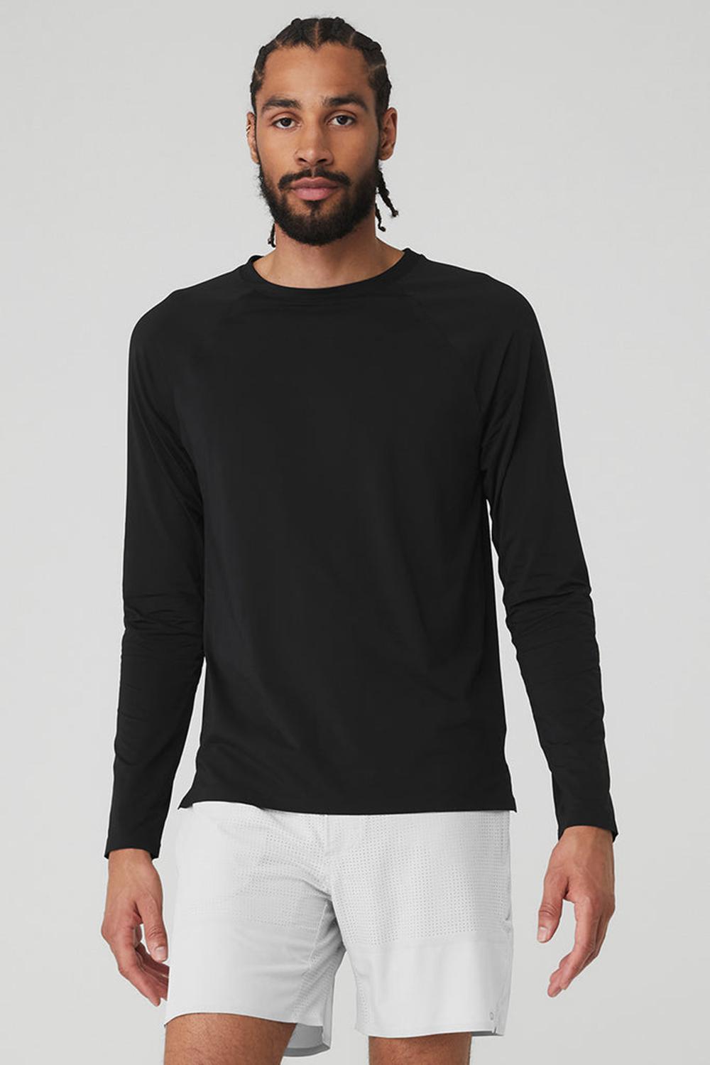 Alo Yoga Idol Long Sleeve Performance Uomo Tee Nere | Italia  ONI-928476