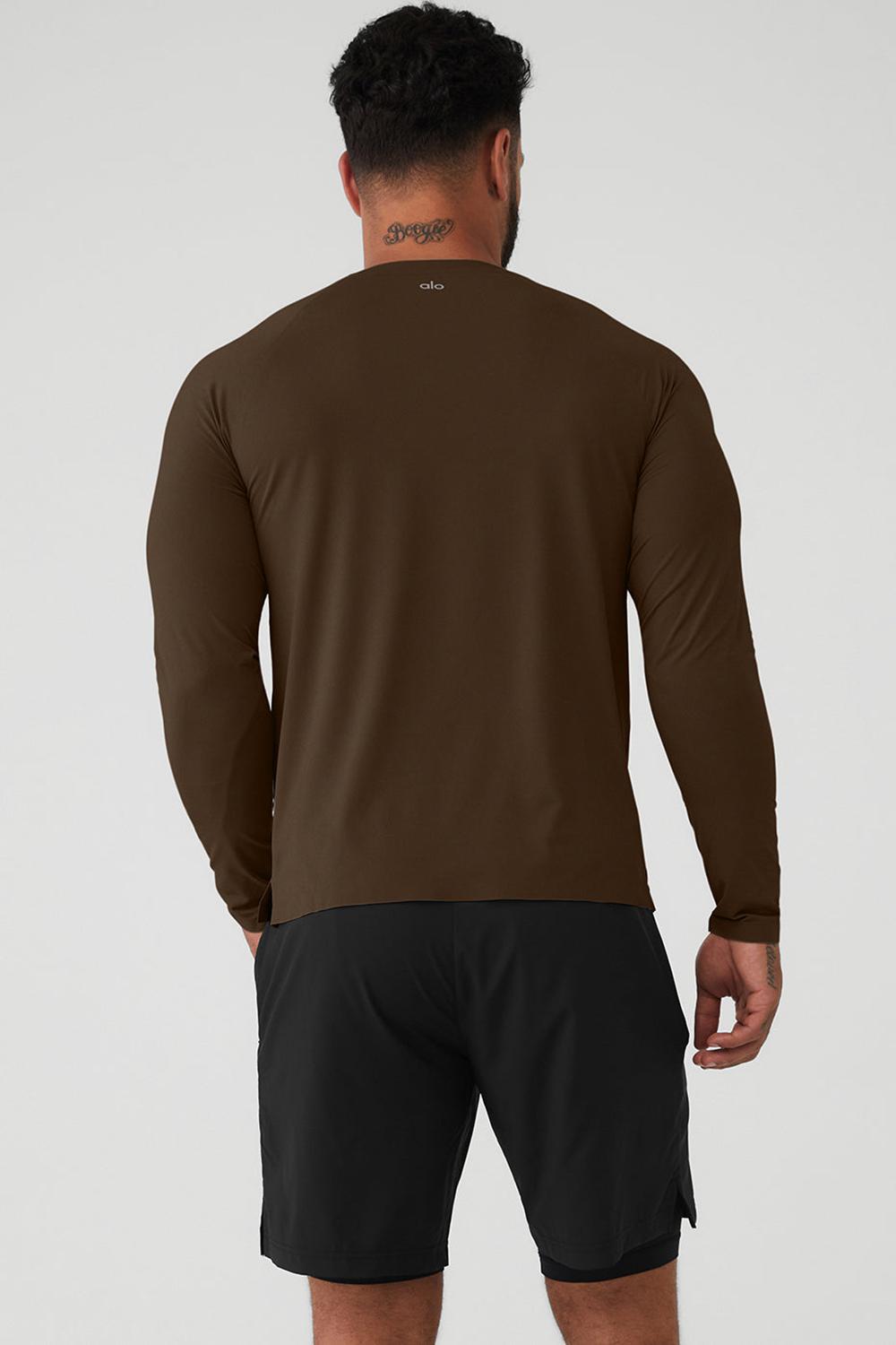 Alo Yoga Idol Long Sleeve Performance Uomo Tee Espresso | Italia  KQZ-854679