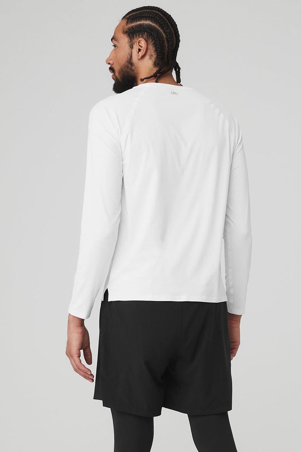 Alo Yoga Idol Long Sleeve Performance Uomo Tee Bianche | Italia  KOJ-341795