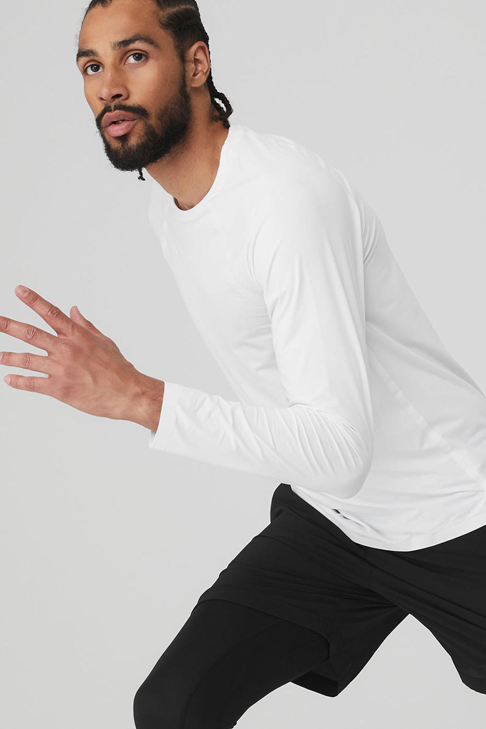 Alo Yoga Idol Long Sleeve Performance Uomo Tee Bianche | Italia  KOJ-341795