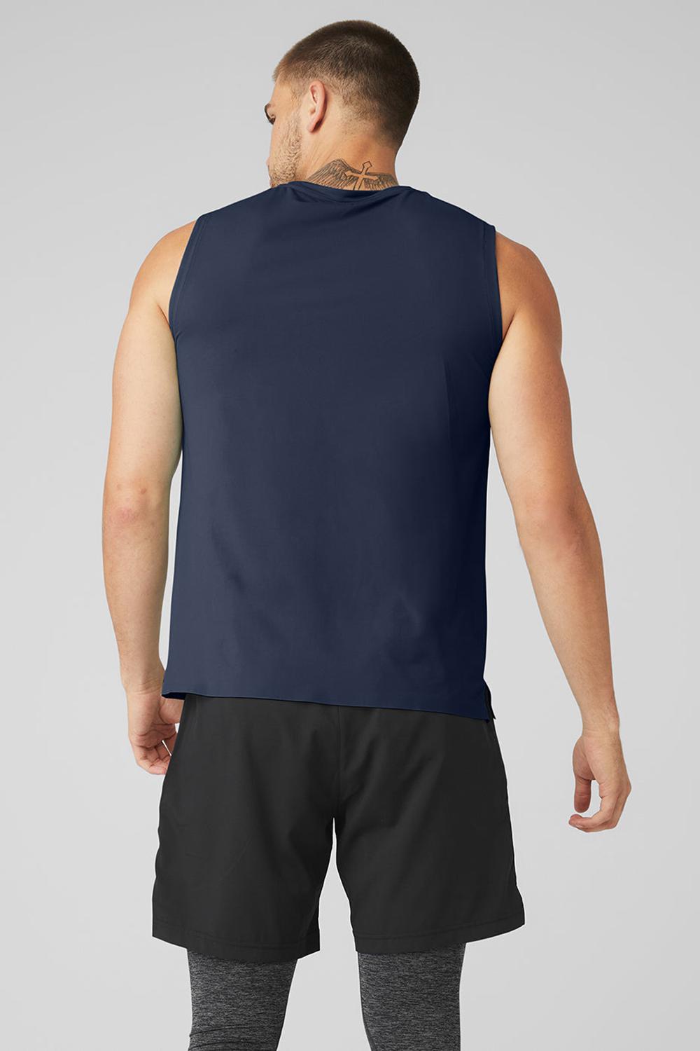Alo Yoga Idol Performance Uomo Tank Blu Marino | Italia  WBY-163709