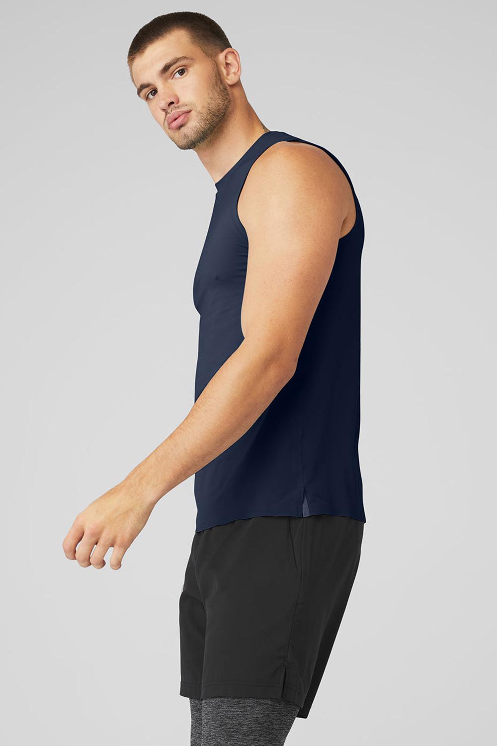 Alo Yoga Idol Performance Uomo Tank Blu Marino | Italia  WBY-163709