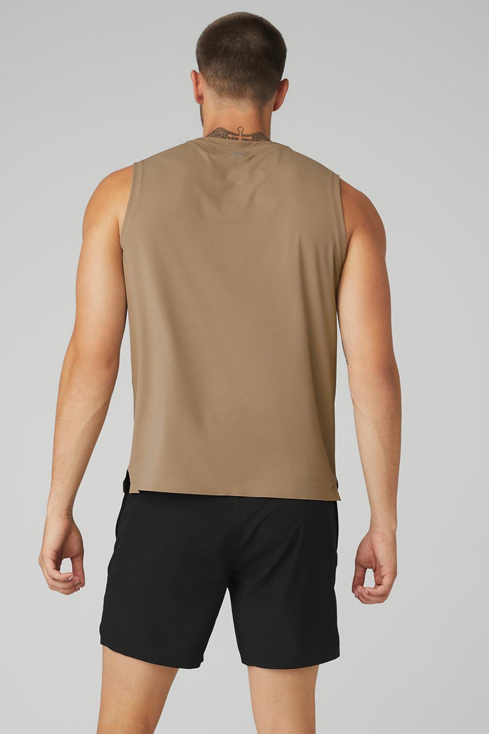 Alo Yoga Idol Performance Uomo Tank Gravel | Italia  TMC-913562