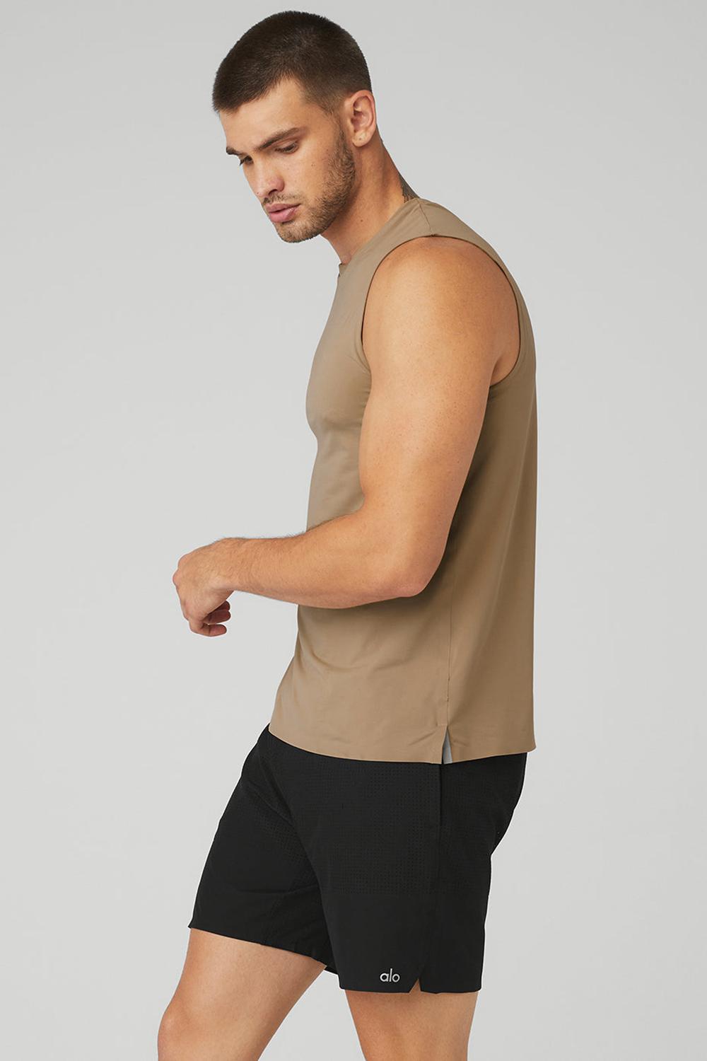 Alo Yoga Idol Performance Uomo Tank Gravel | Italia  TMC-913562