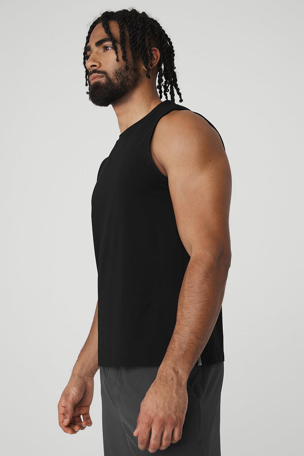 Alo Yoga Idol Performance Uomo Tank Nere | Italia  DSE-290857