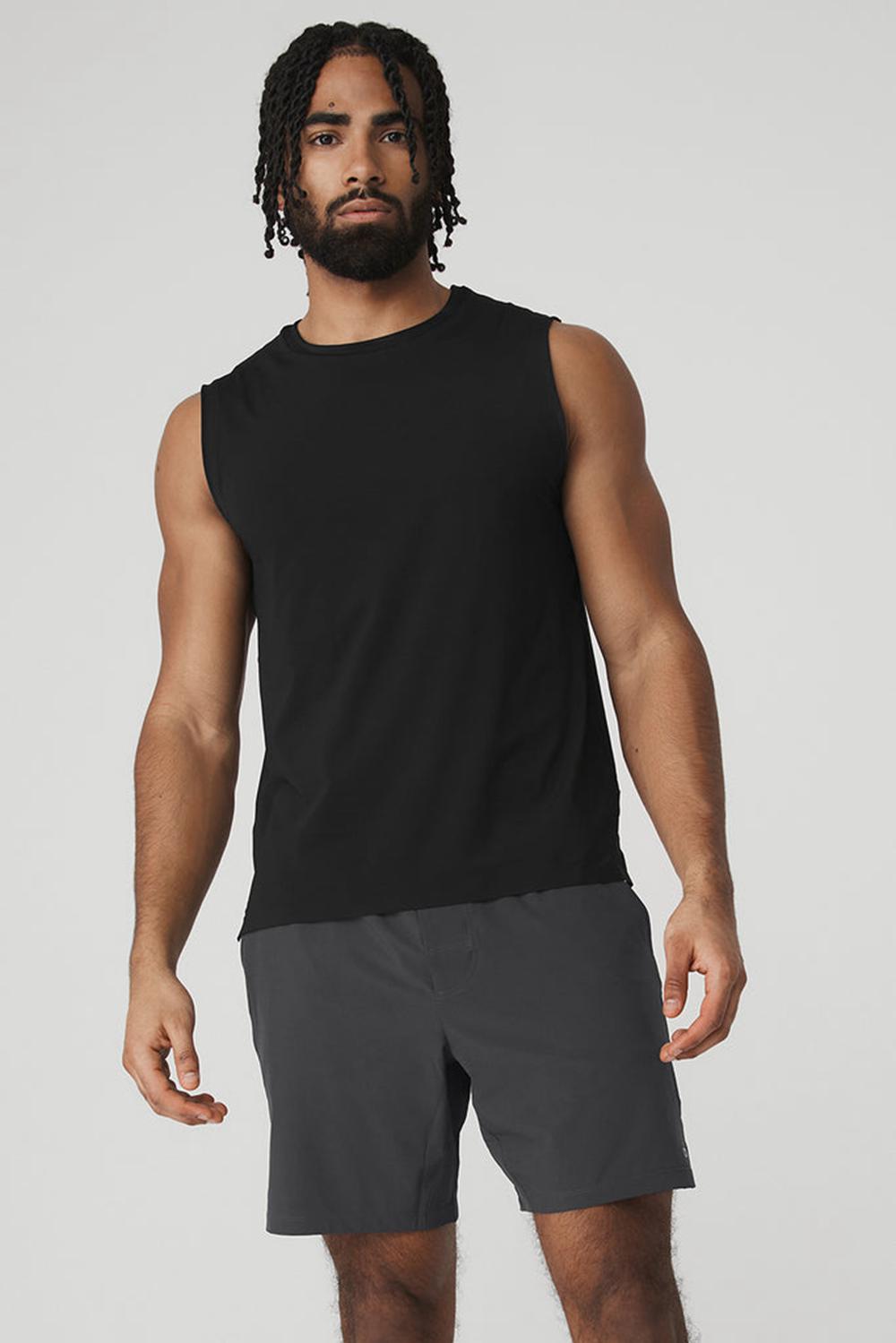 Alo Yoga Idol Performance Uomo Tank Nere | Italia  DSE-290857