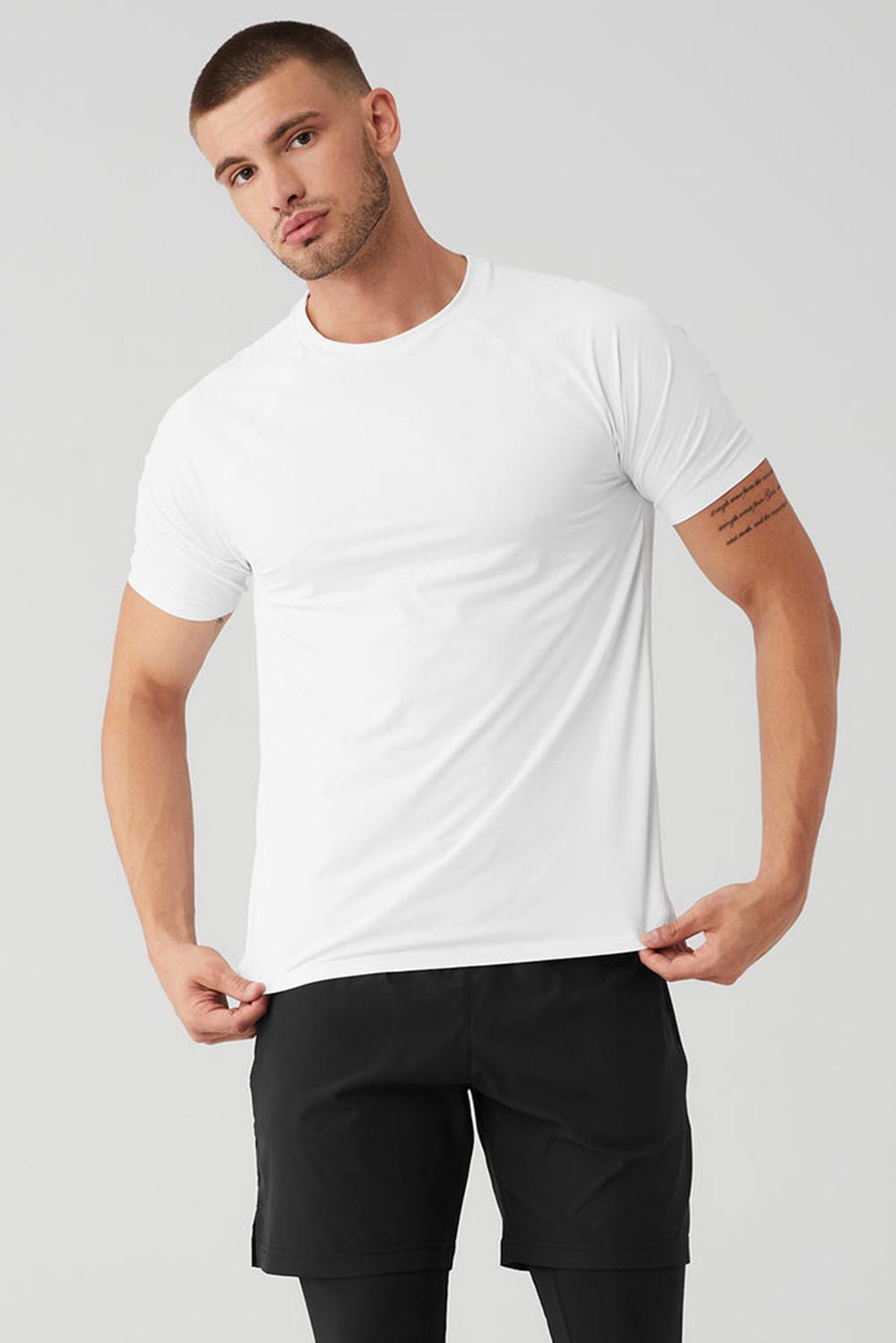 Alo Yoga Idol Performance Uomo Tee Bianche | Italia  ZSH-345980