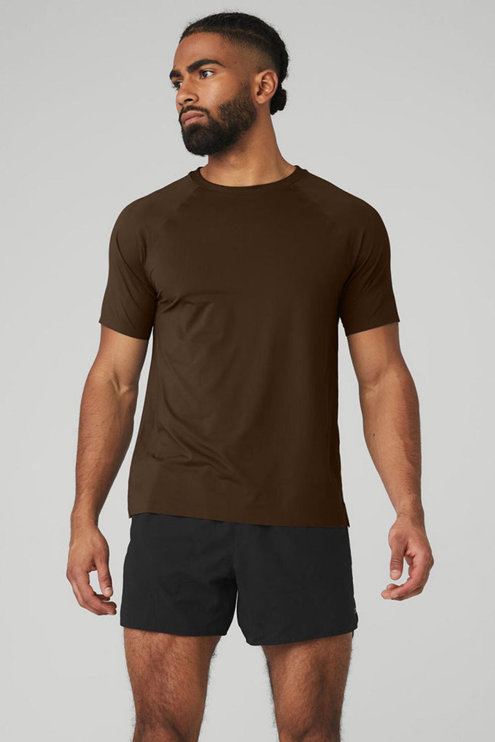 Alo Yoga Idol Performance Uomo Tee Espresso | Italia  FVZ-982570