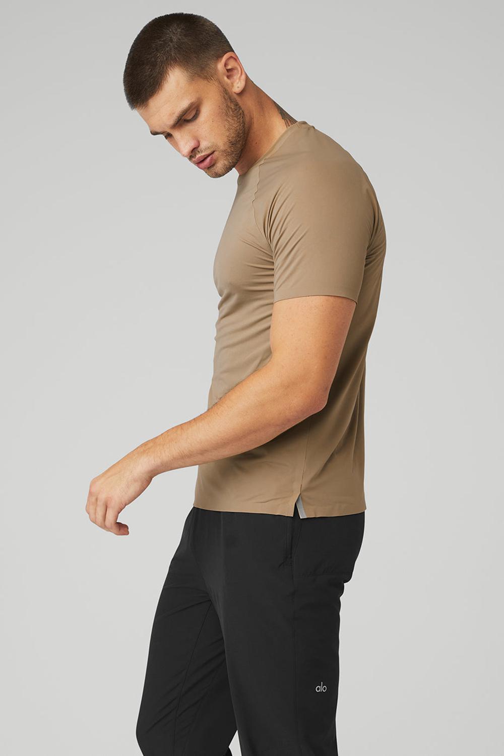 Alo Yoga Idol Performance Uomo Tee Gravel | Italia  ILV-605289