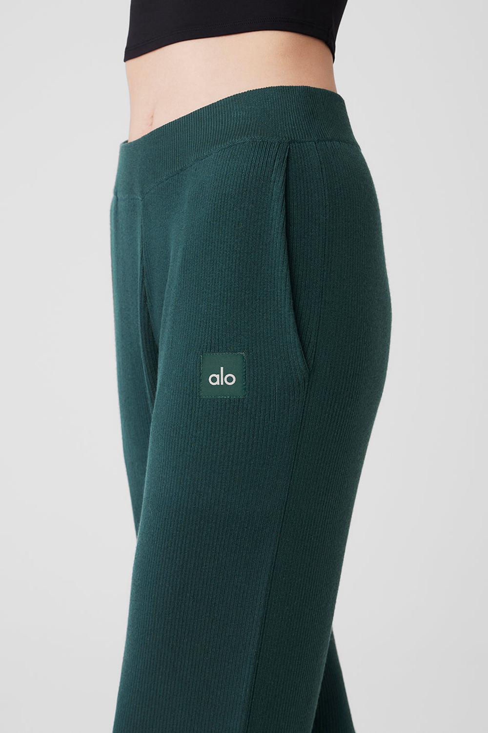 Alo Yoga Knit High-Waist Salana Wide Leg Donna Pant Verdi | Italia  LXY-283769
