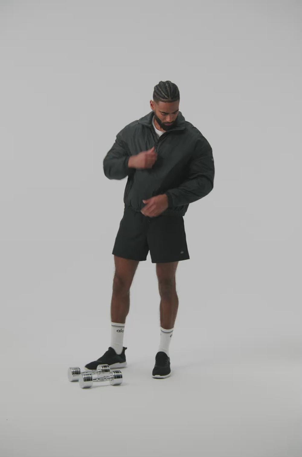 Alo Yoga Latitude Light Weight 1/2 Zip Pullover Uomo Giacca Nere | Italia  ZEC-502619
