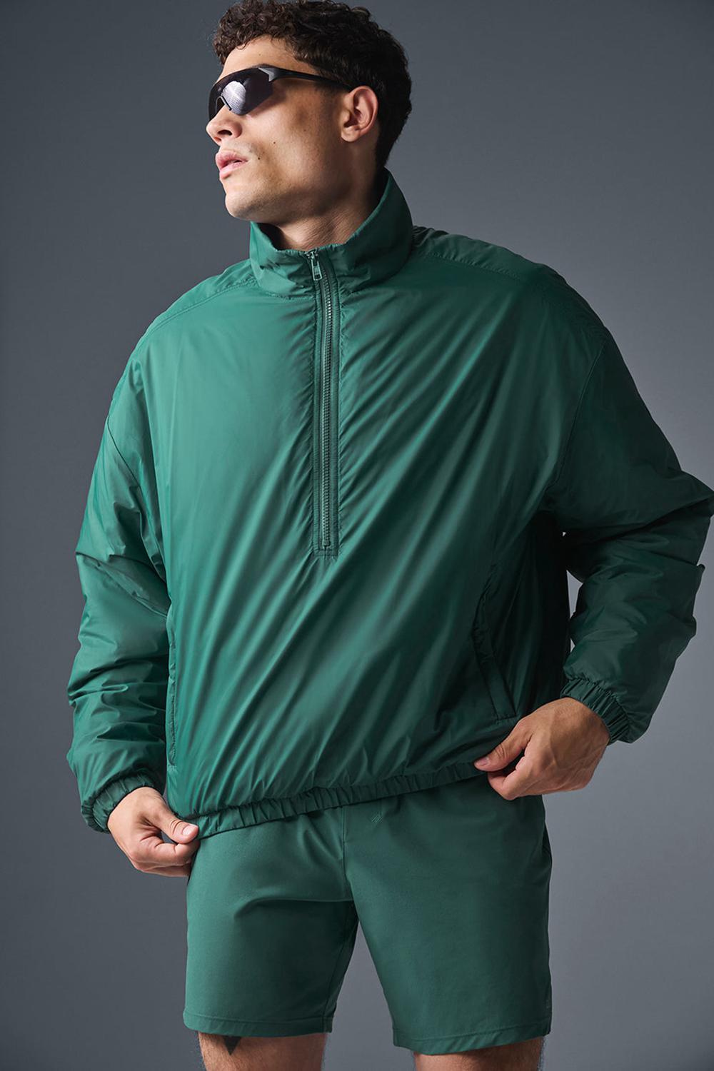 Alo Yoga Latitude Light Weight 1/2 Zip Pullover Uomo Giacca Winter Ivy | Italia  AUQ-301895