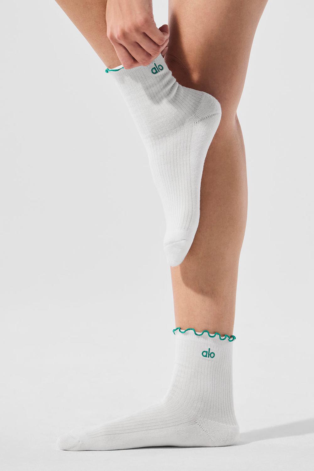 Alo Yoga Lettuce Edge Donna Sock Bianche Verdi | Italia  MRF-096783