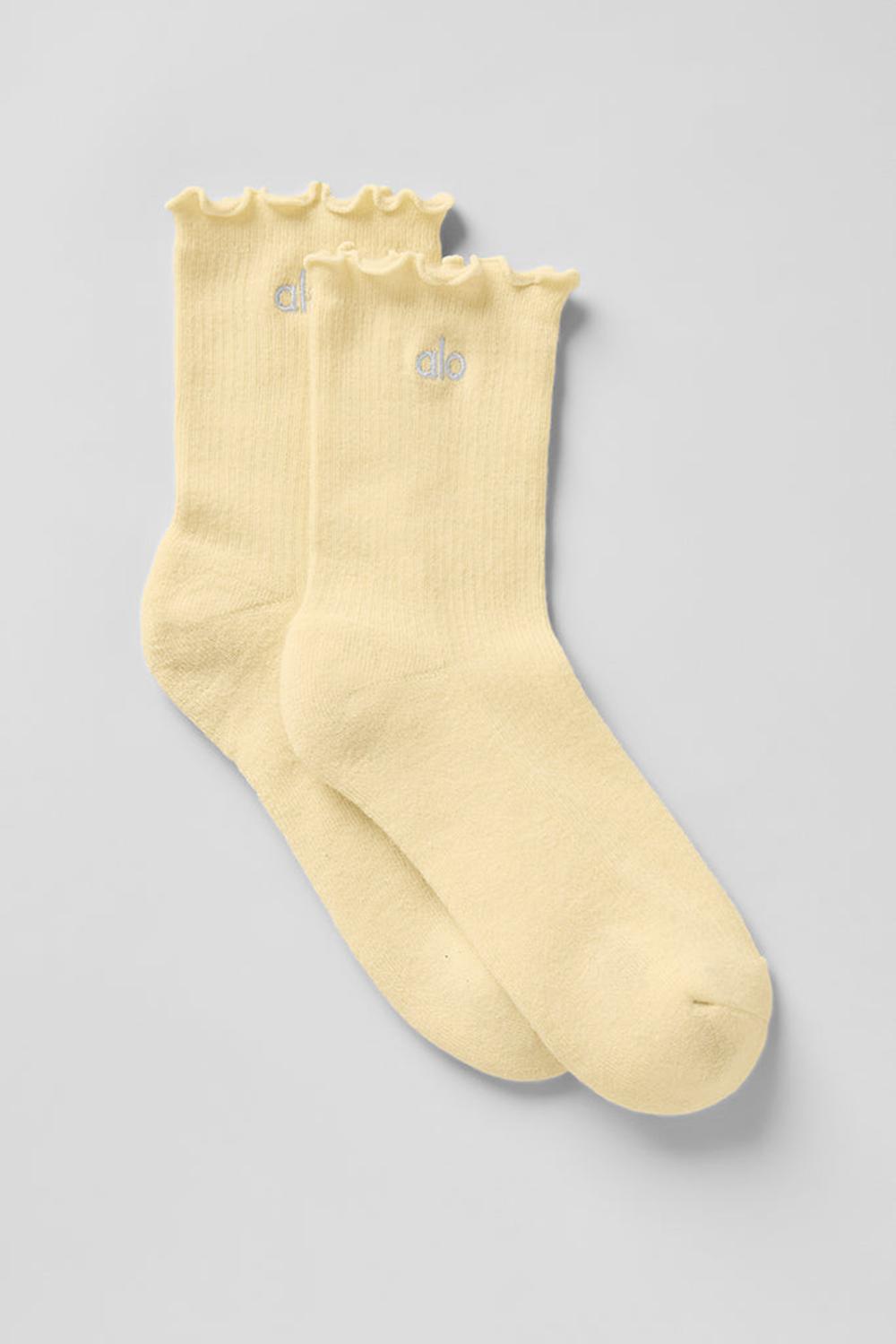 Alo Yoga Lettuce Edge Donna Sock Warm Butter | Italia  VHC-420395