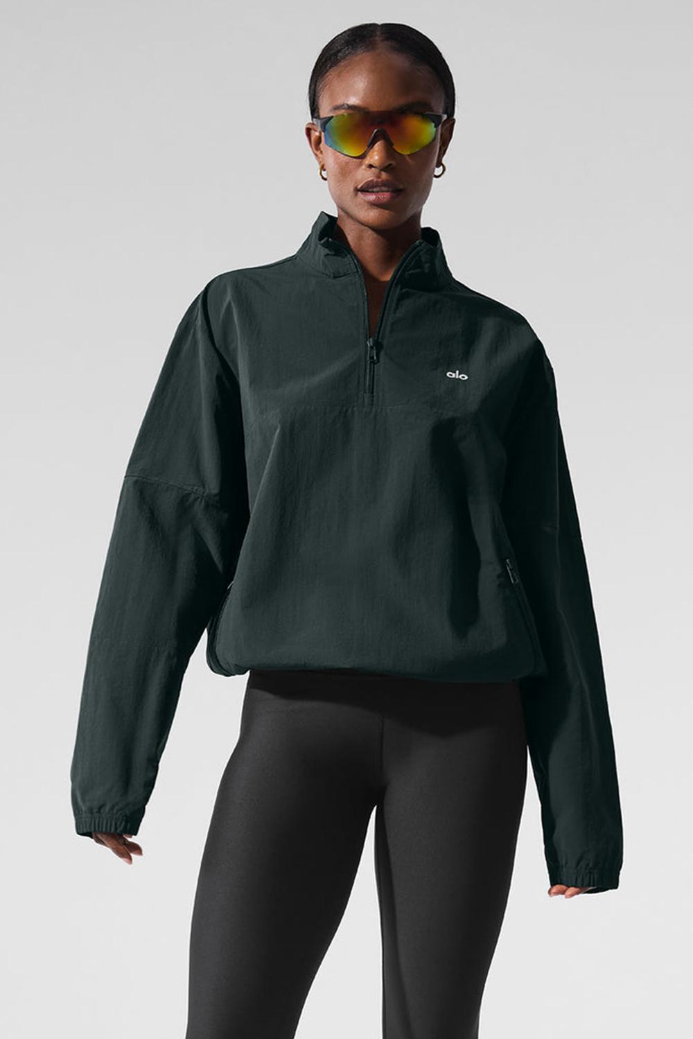 Alo Yoga Light Weight Takeaway Track Donna Pullover Verdi | Italia  BQO-364057