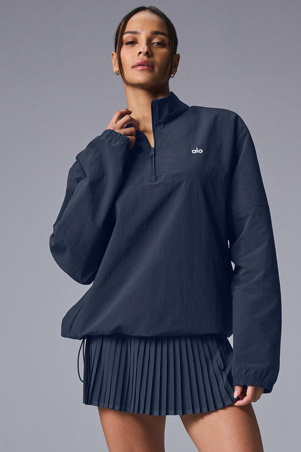 Alo Yoga Light Weight Takeaway Track Donna Pullover Blu Marino | Italia  FLD-716850