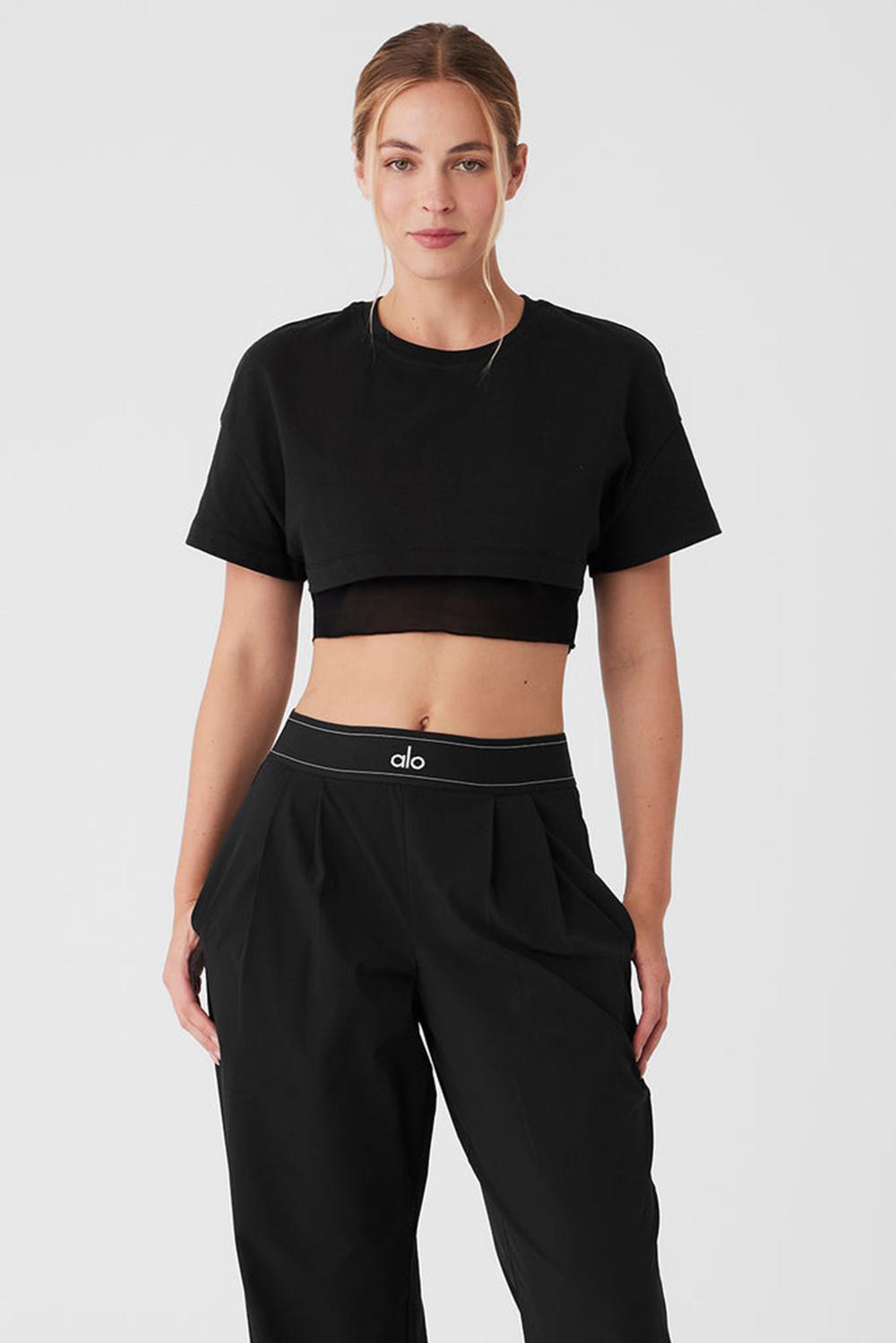Alo Yoga Made You Look Cropped Short Sleeve Donna Tee Nere | Italia  EIY-389412