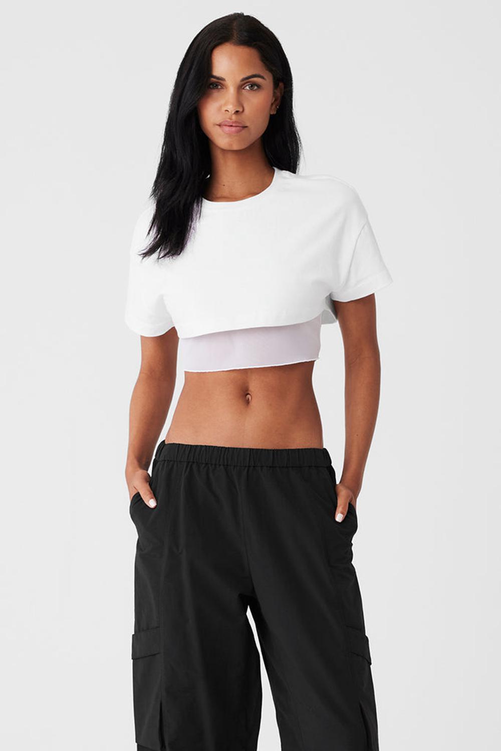 Alo Yoga Made You Look Cropped Short Sleeve Donna Tee Bianche | Italia  XHB-243591