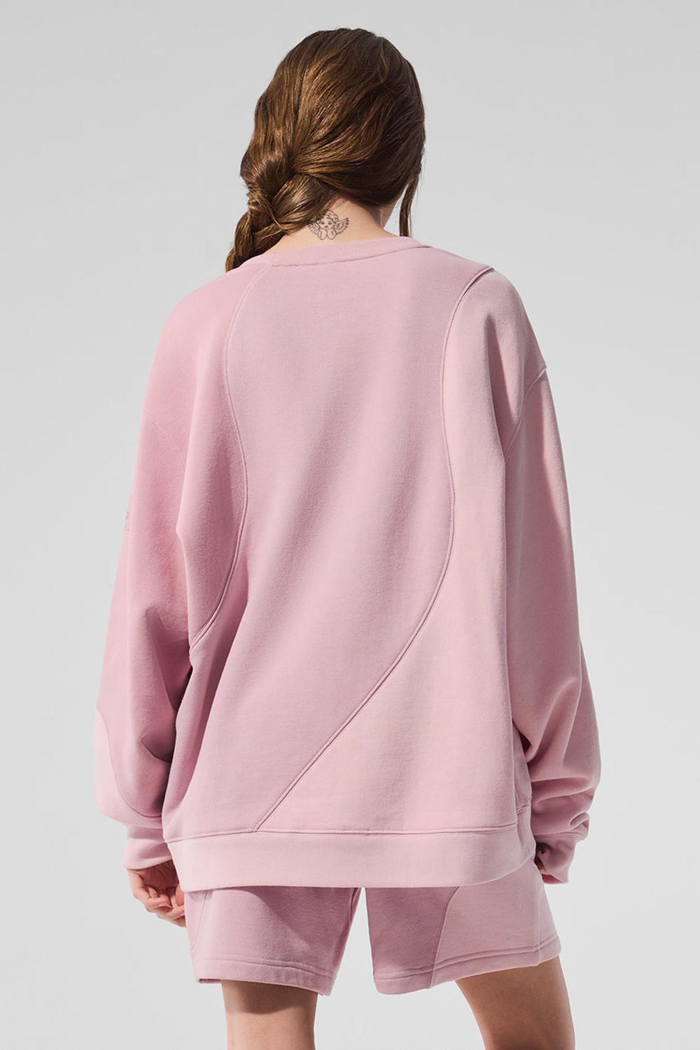 Alo Yoga Make Waves Crew Neck Donna Pullover Rosa | Italia  XJM-376490
