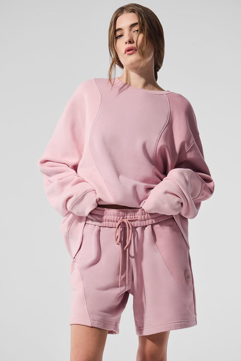 Alo Yoga Make Waves Crew Neck Donna Pullover Rosa | Italia  XJM-376490