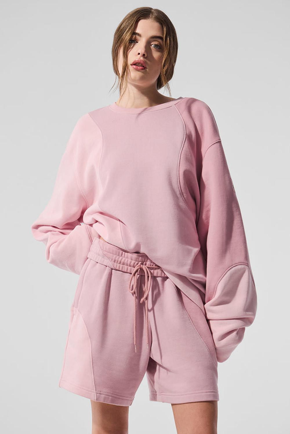 Alo Yoga Make Waves Crew Neck Donna Pullover Rosa | Italia  XJM-376490