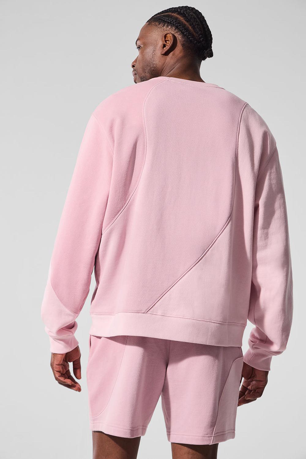Alo Yoga Make Waves Crew Neck Uomo Pullover Rosa | Italia  AHB-625908