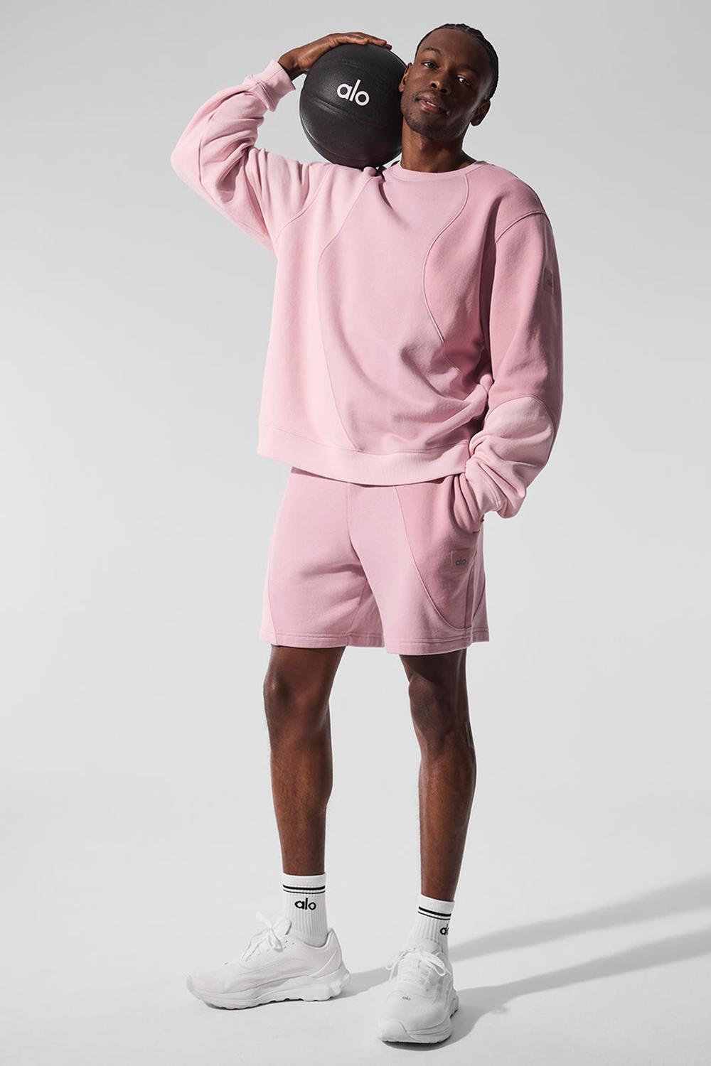 Alo Yoga Make Waves Crew Neck Uomo Pullover Rosa | Italia  AHB-625908