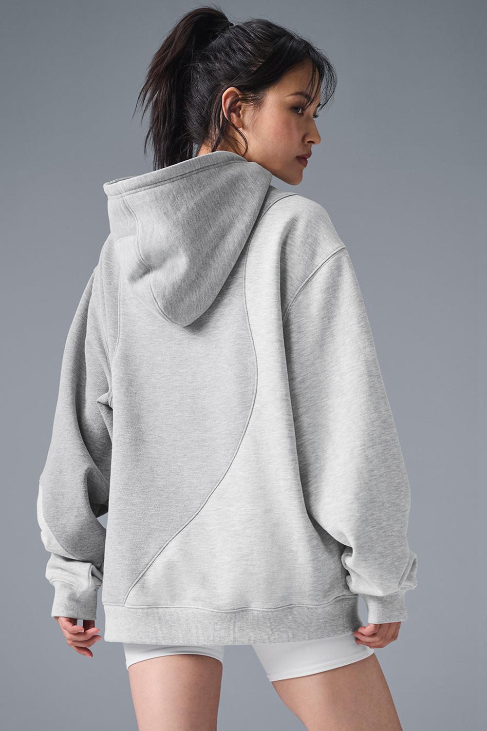 Alo Yoga Make Waves Donna Felpa con Cappuccio Grigie | Italia  IMU-438690