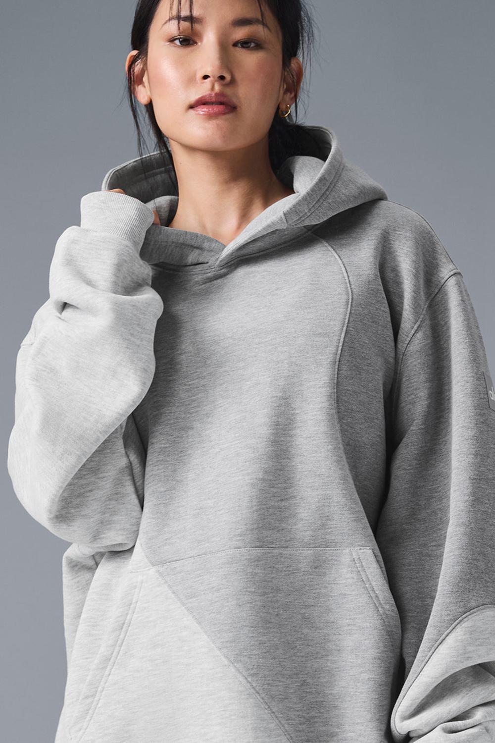 Alo Yoga Make Waves Donna Felpa con Cappuccio Grigie | Italia  IMU-438690